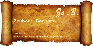Zsubori Barbara névjegykártya